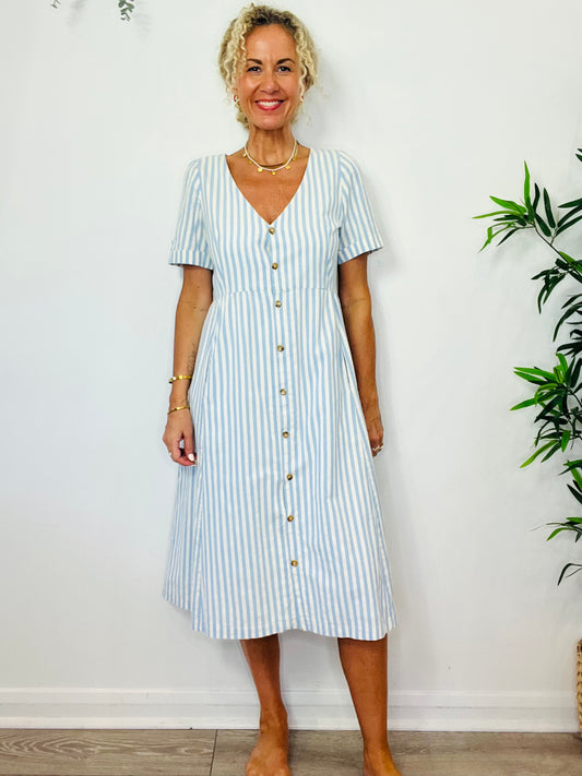 Striped Cotton Dress - Size 40