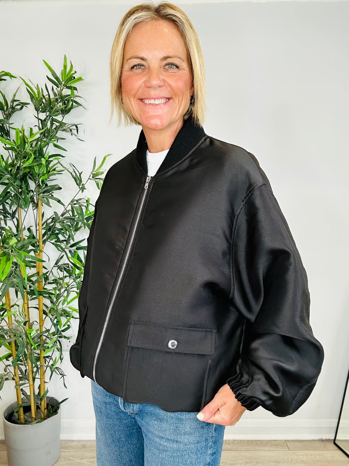 Satin Bomber Jacket - Size 2