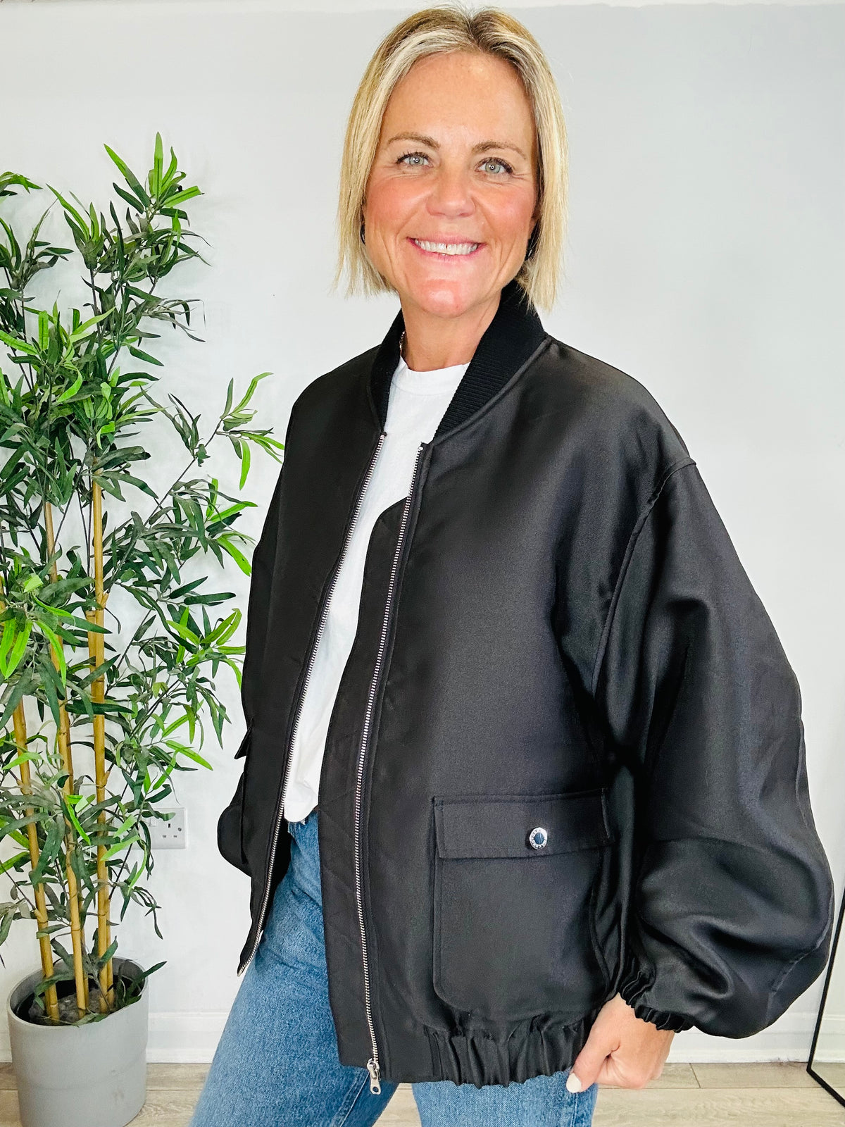 Satin Bomber Jacket - Size 2