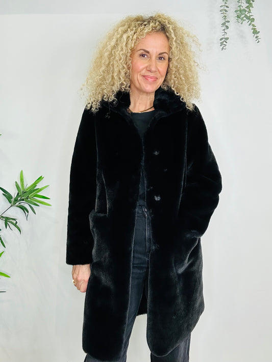 Faux Fur Coat - Size S