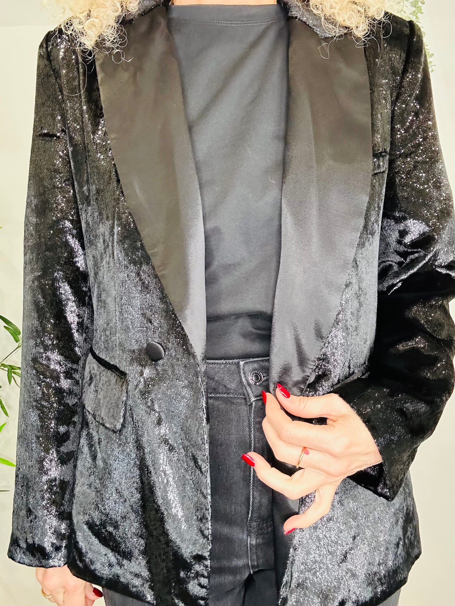 Sparkly Velvet Blazer - Size 3
