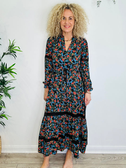 Floral Maxi Dress - Size 8