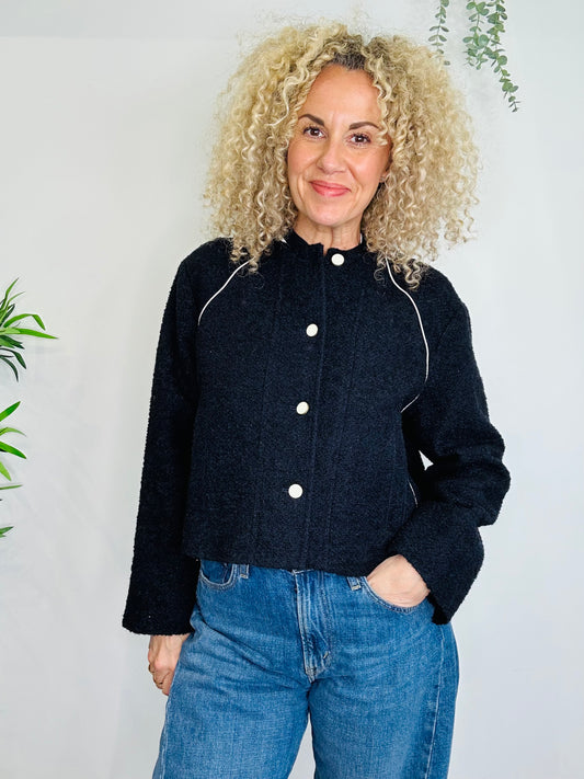 Boucle Varsity Jacket - Size 12