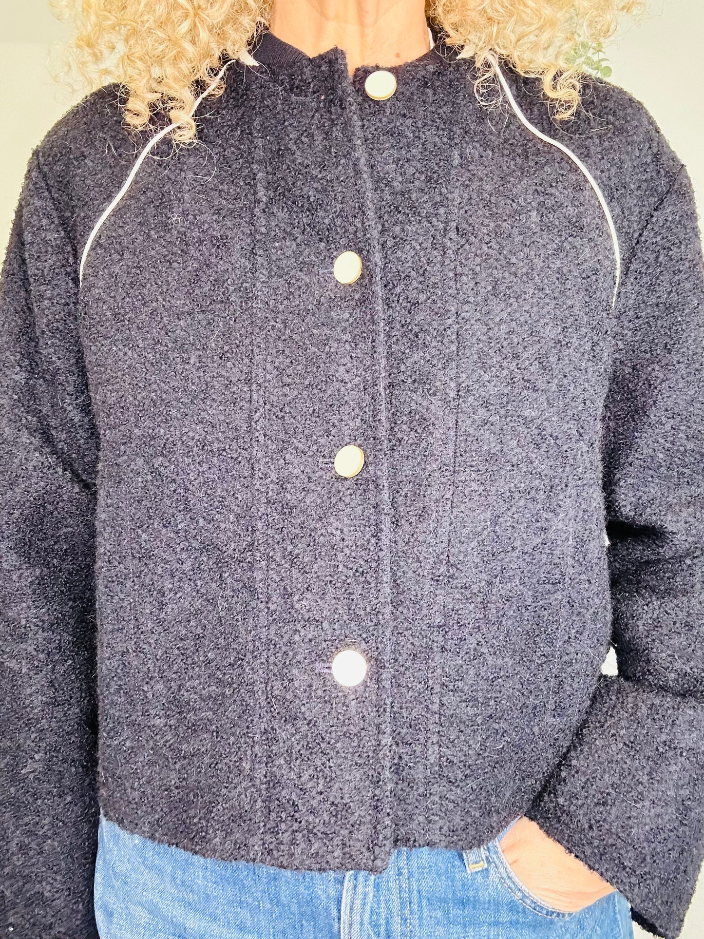 Boucle Varsity Jacket - Size 12