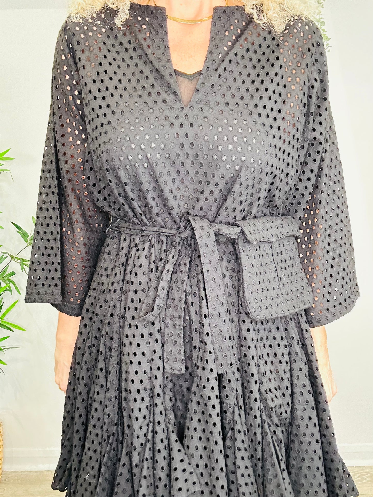 Broderie Short Dress - Size M