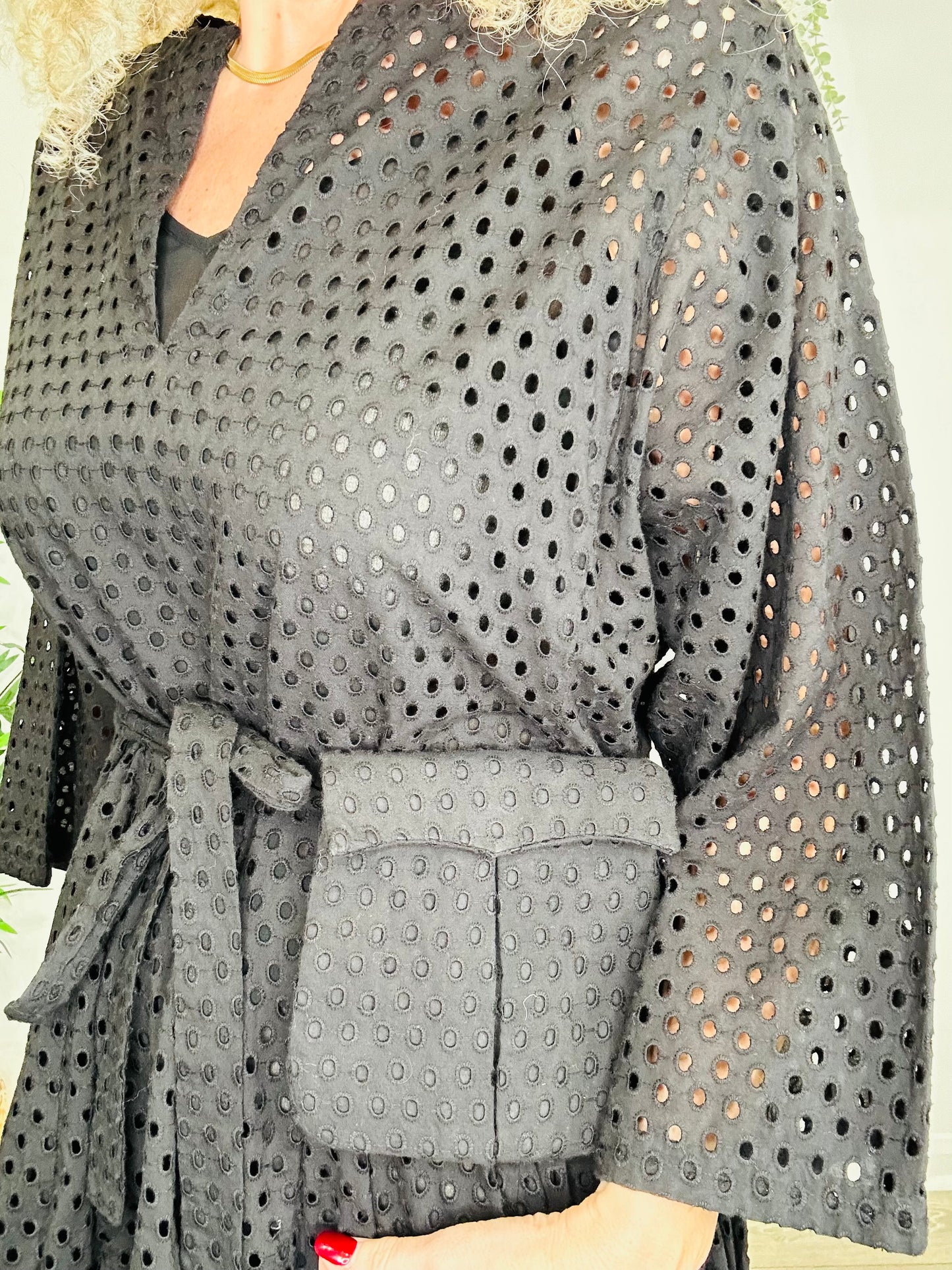 Broderie Short Dress - Size M