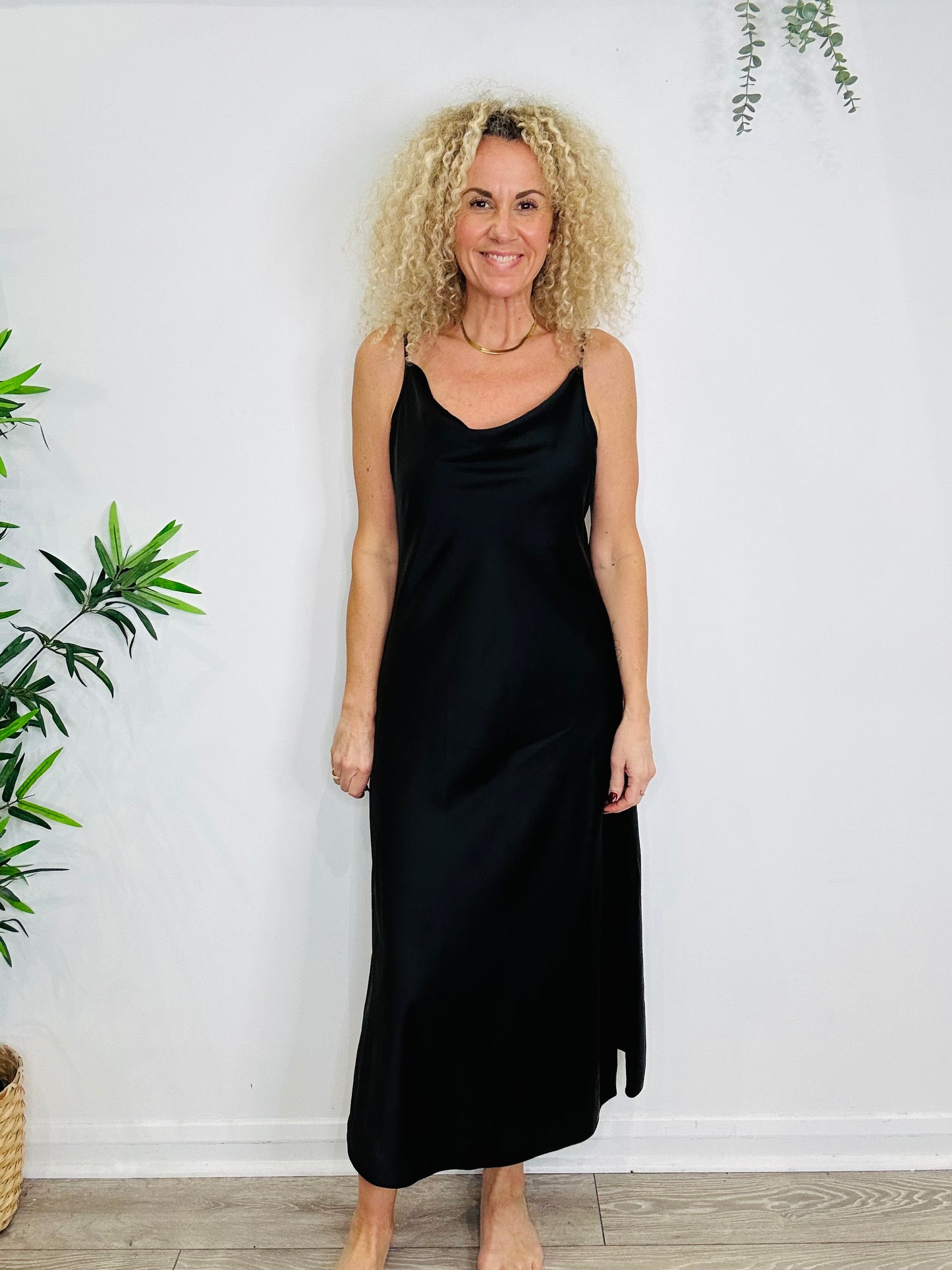 Satin Midi Dress - Size 12