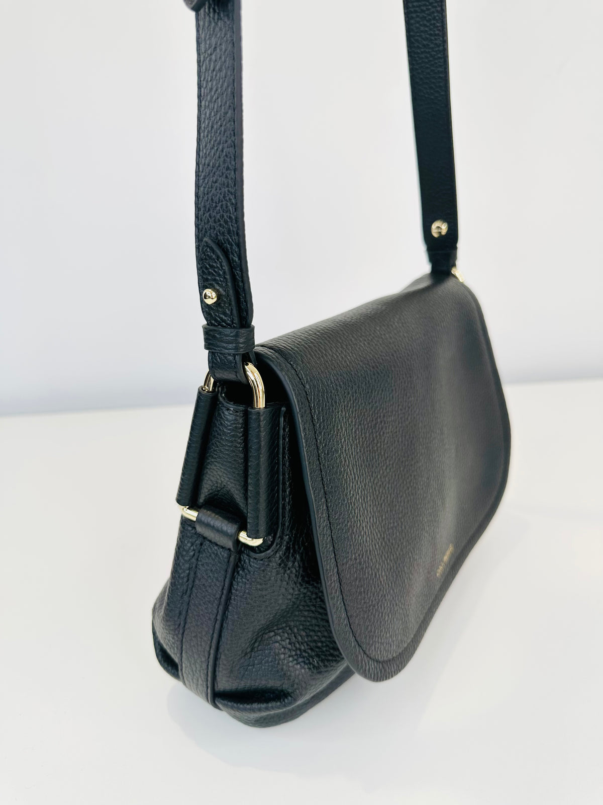Grained Leather Crossbody Bag