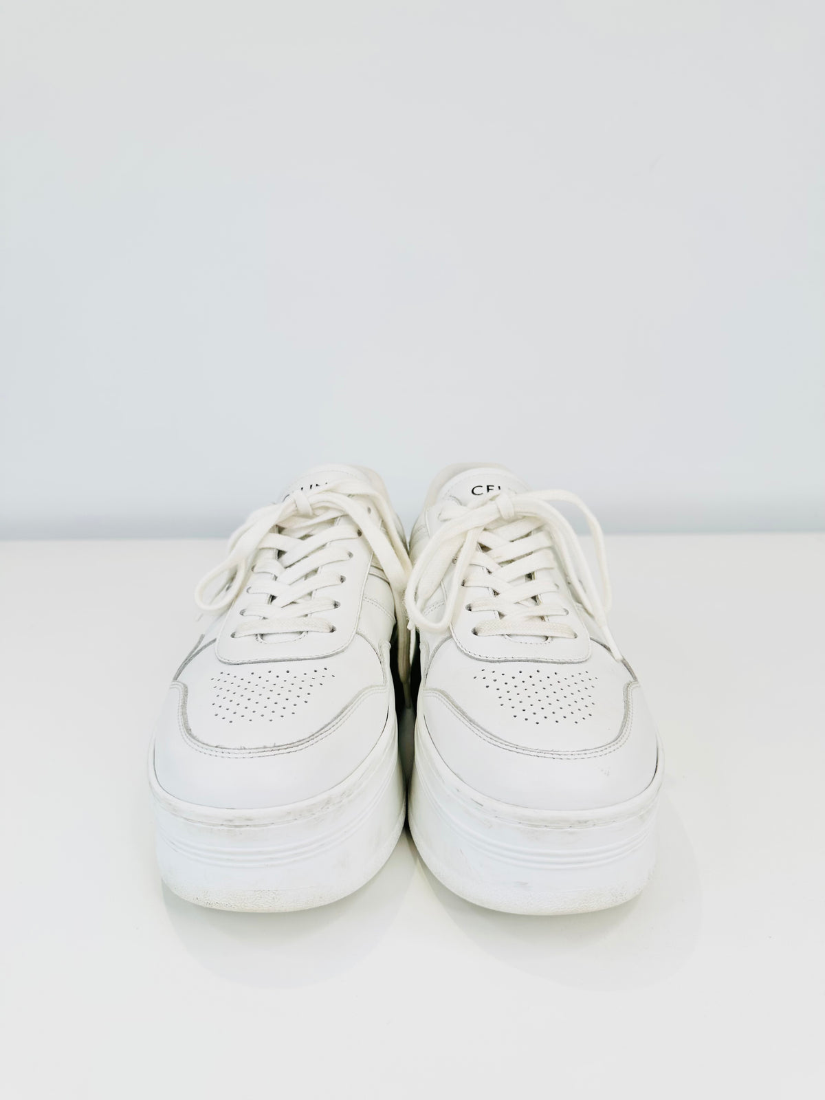 Leather Platform Trainers - Size 39