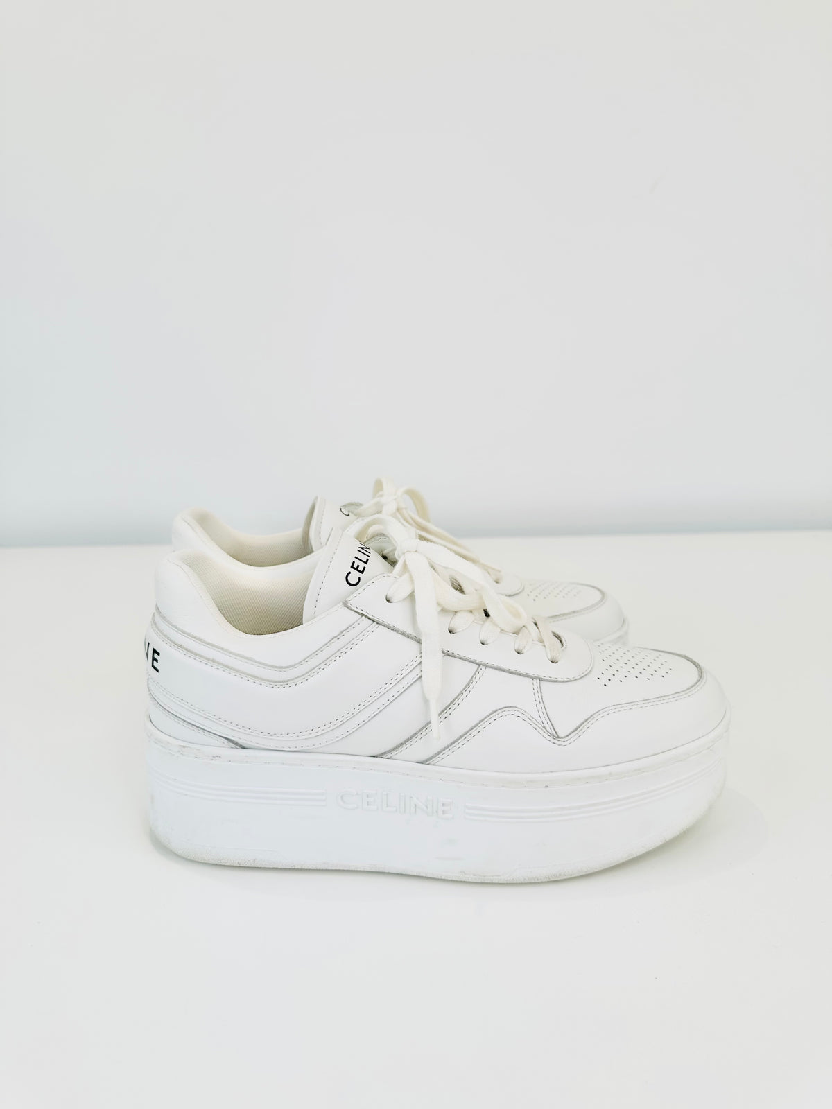 Leather Platform Trainers - Size 39