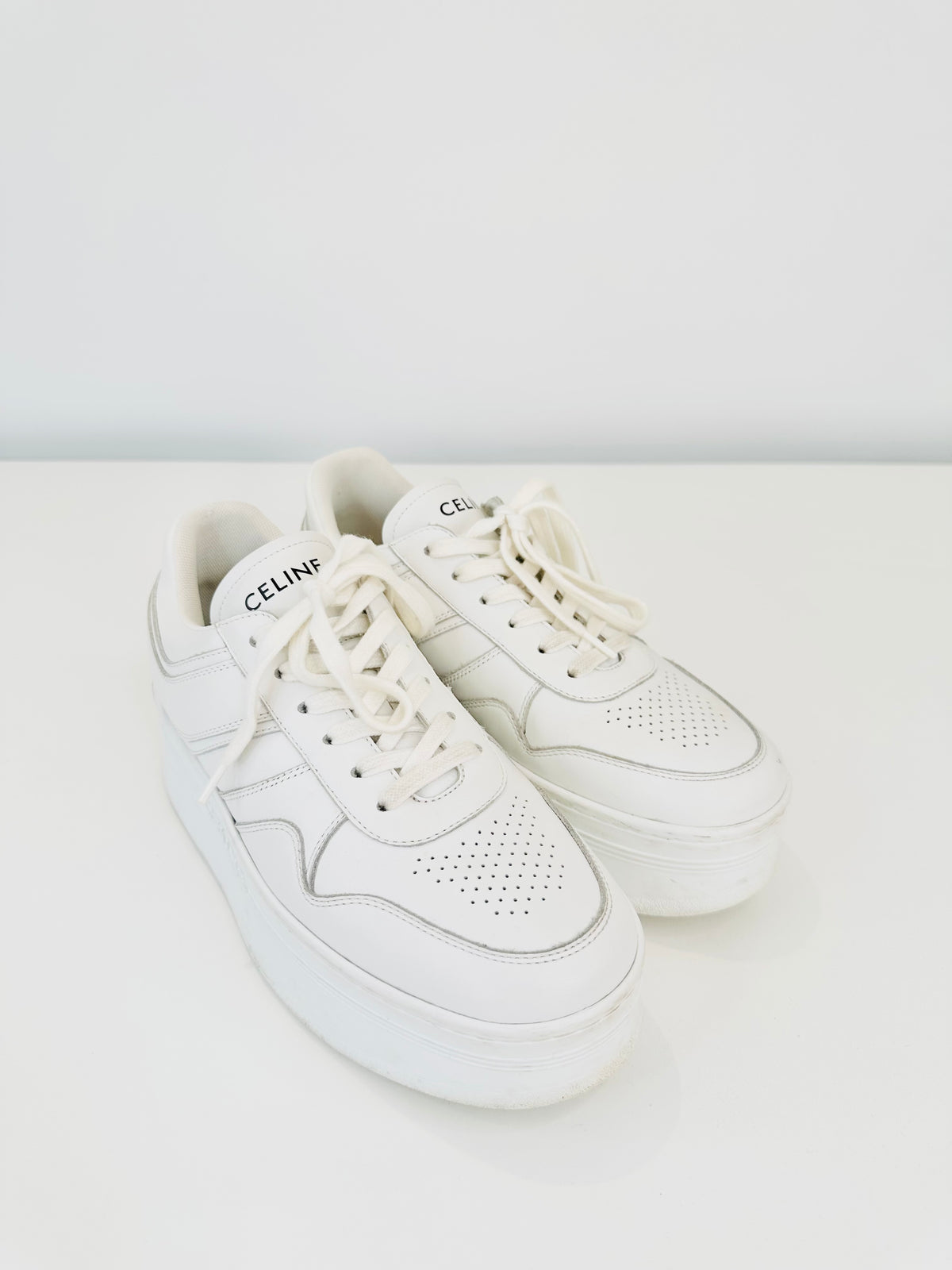 Leather Platform Trainers - Size 39