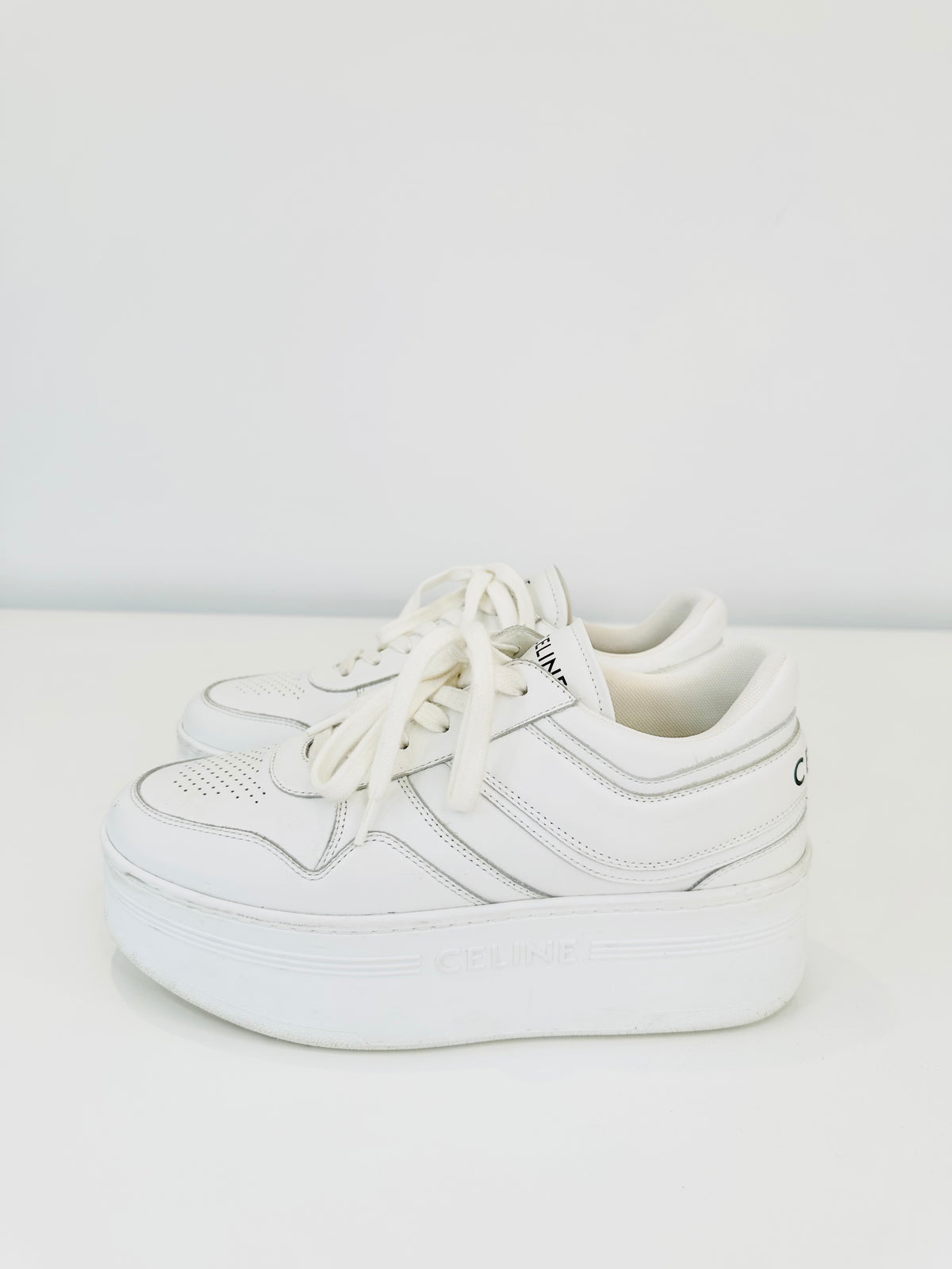 Leather Platform Trainers - Size 39