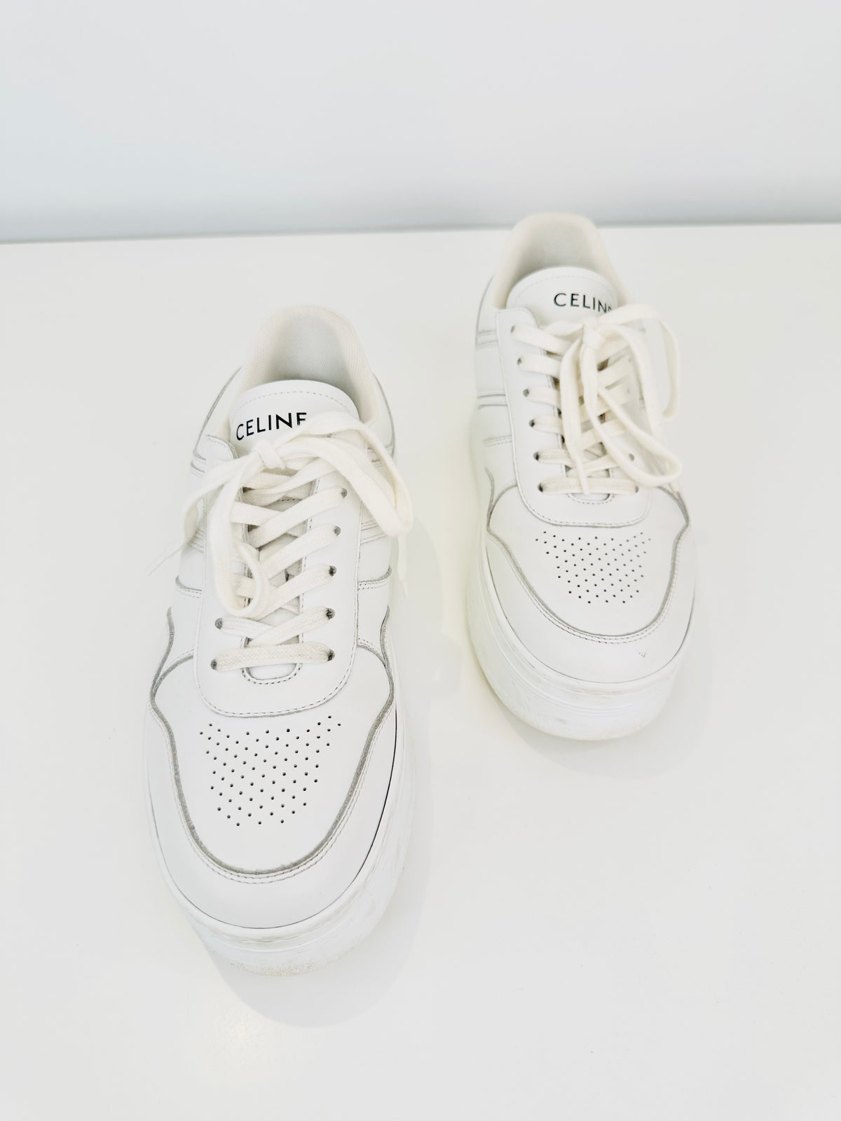 Leather Platform Trainers - Size 39