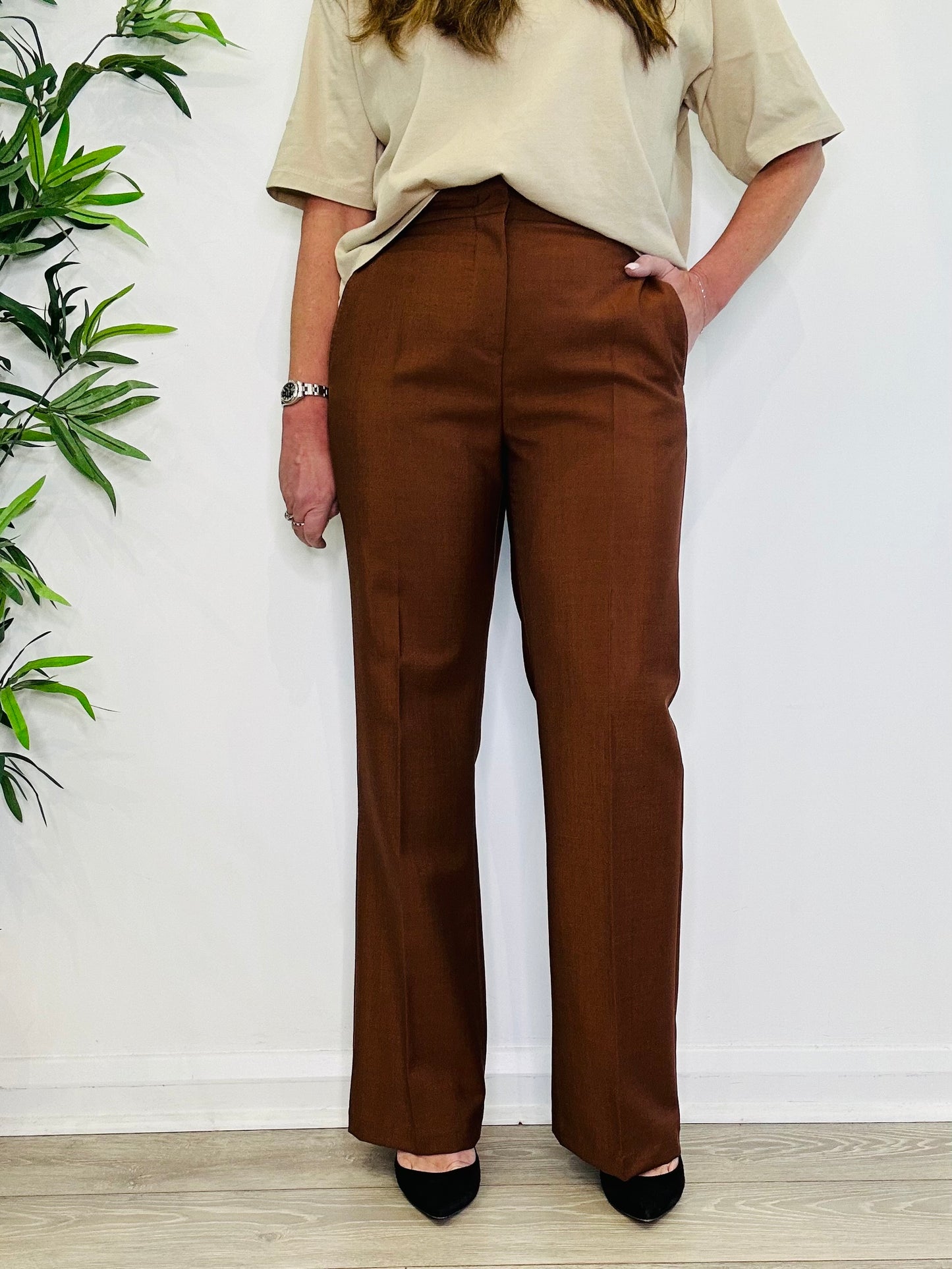 Straight Leg Trousers - Size 10