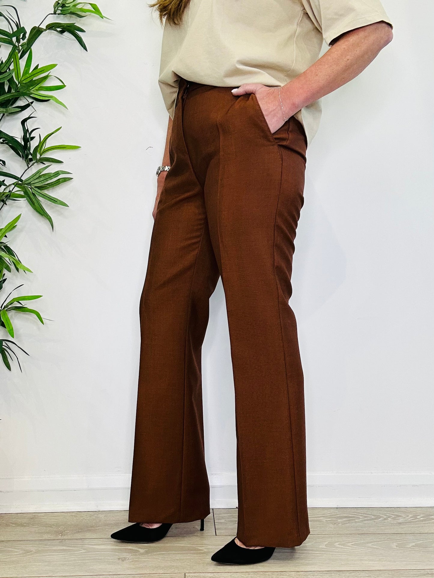 Straight Leg Trousers - Size 10