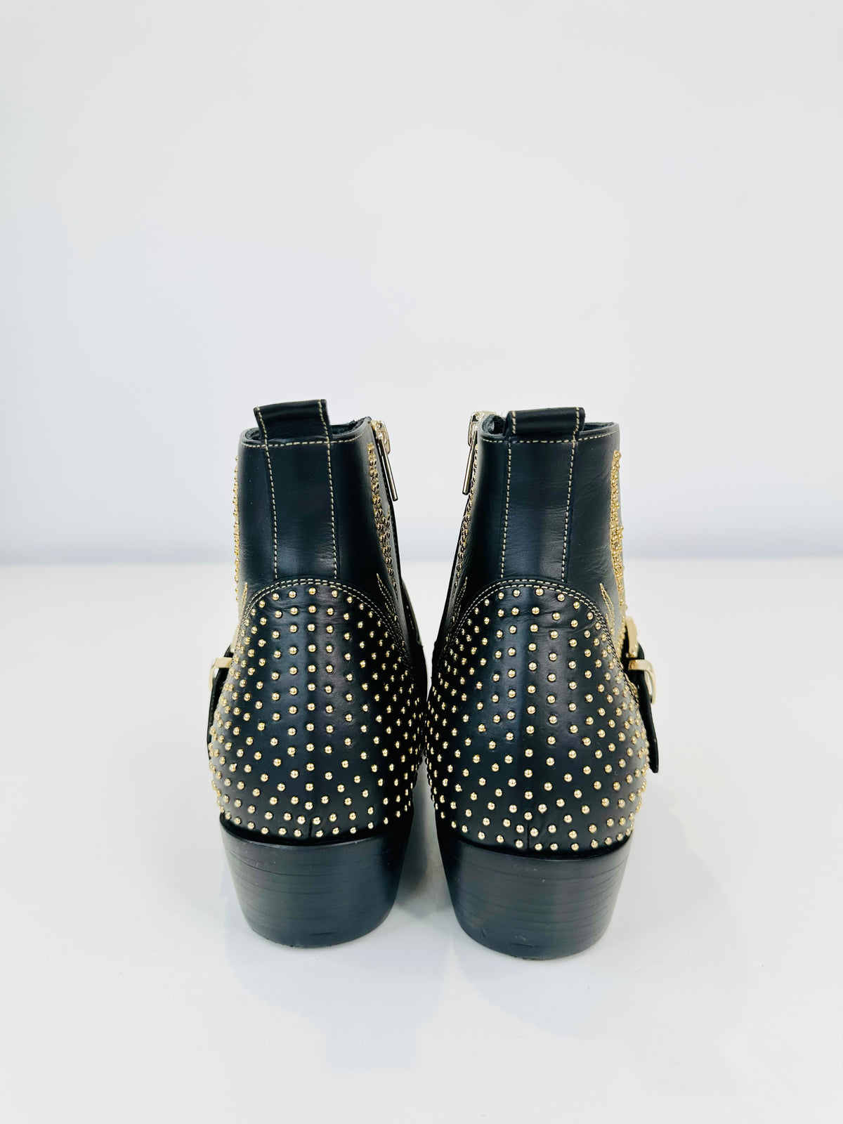 Penny Studded Leather Boots - Size 38