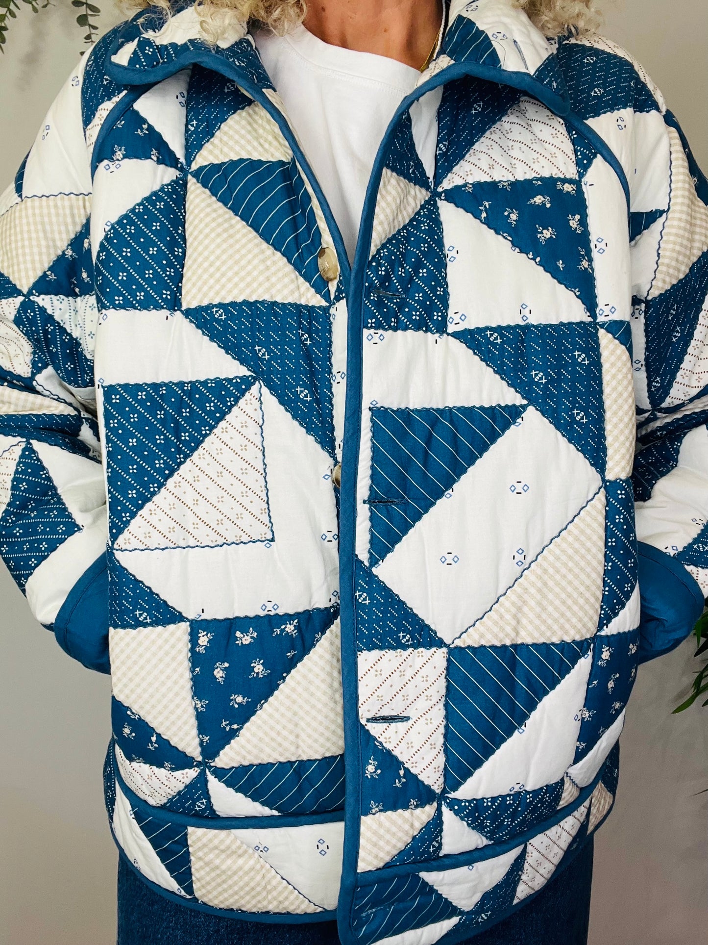 Quilted Patchwork Jacket - Size 40