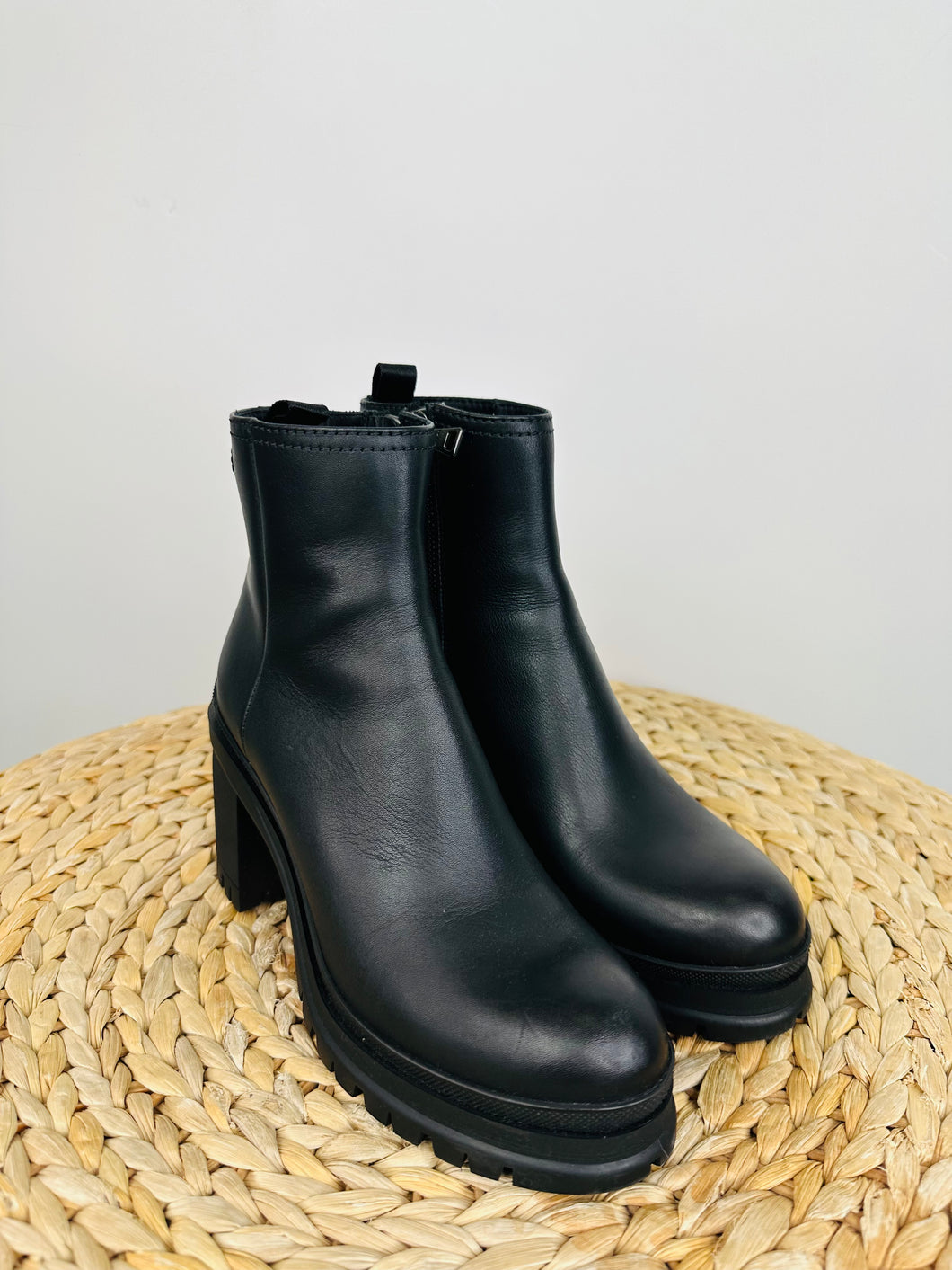 Chunky Leather Boots - Size 35