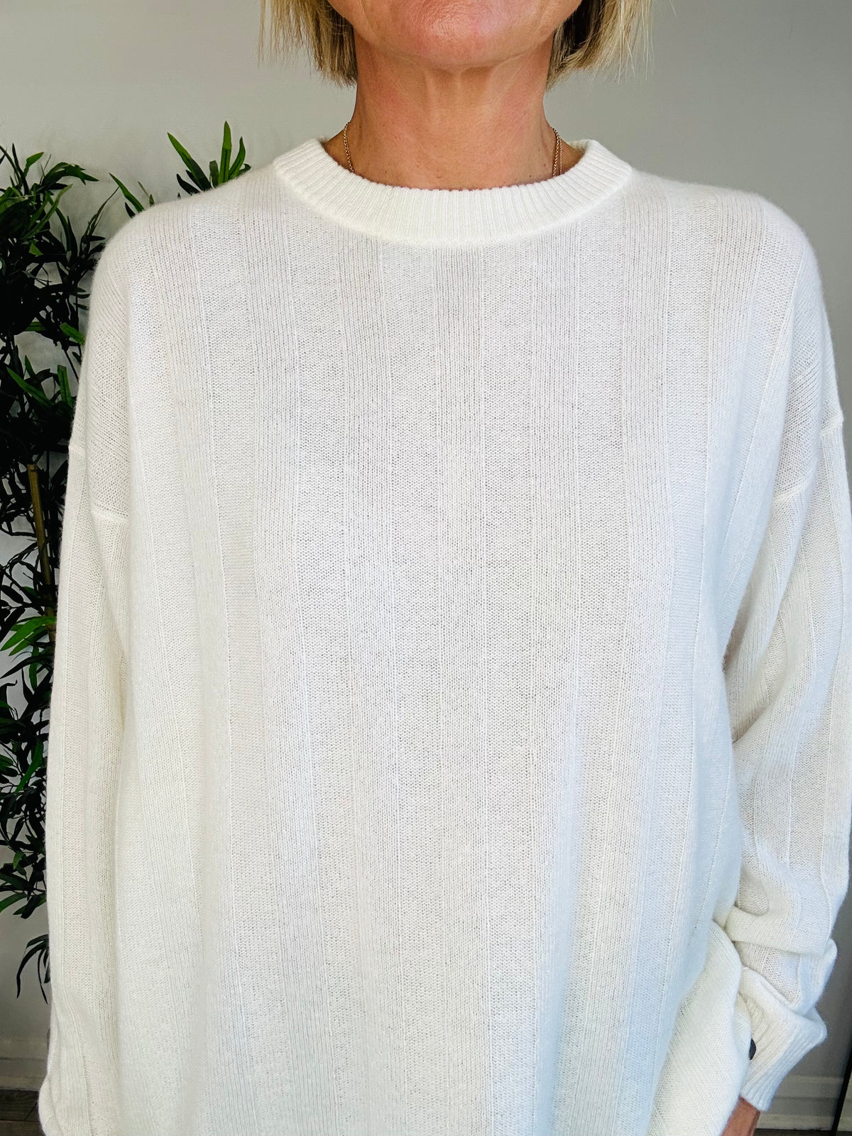 Rib Knit Cashmere Jumper - Size XS