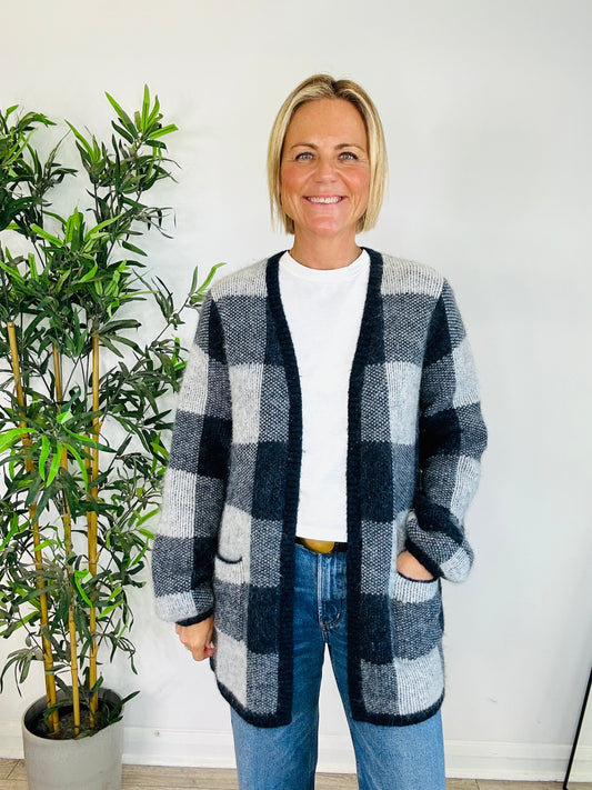 Check Mohair Cardigan - Size 1