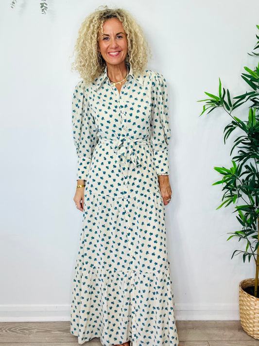 Floral Silk Maxi Dress - Size 10