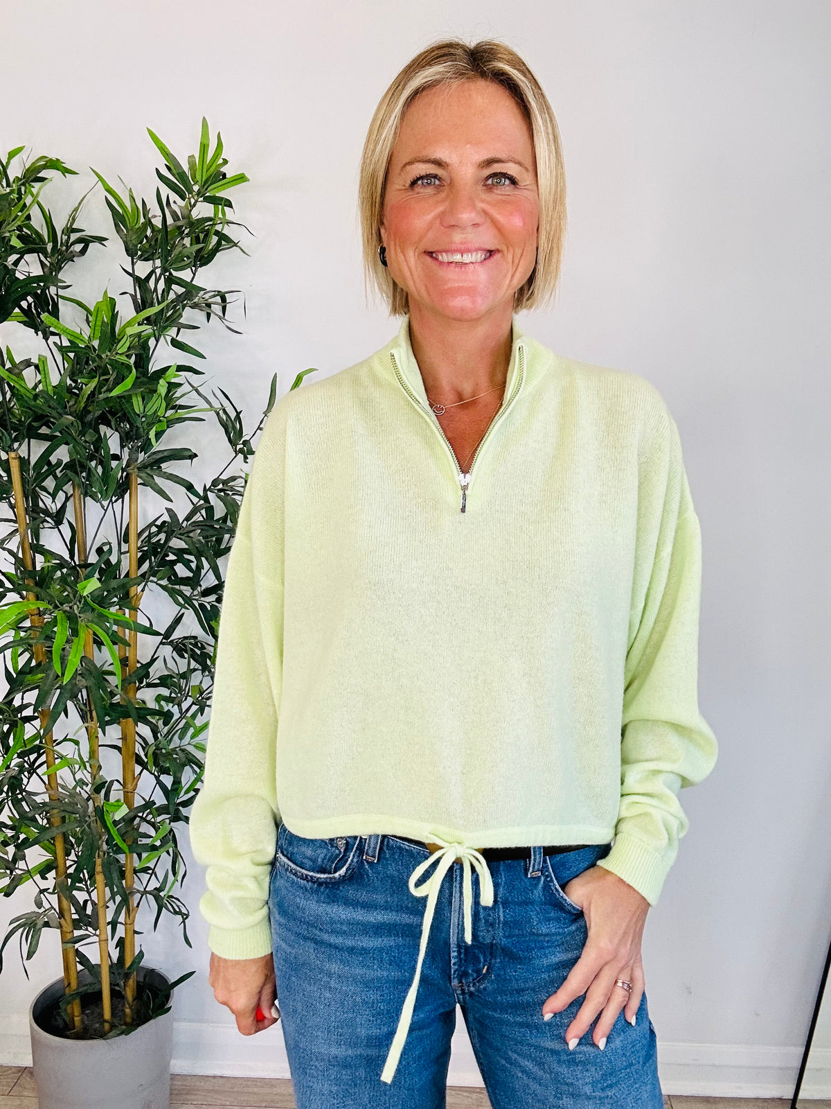 Cashmere Quarter Zip Jumper - Size 1