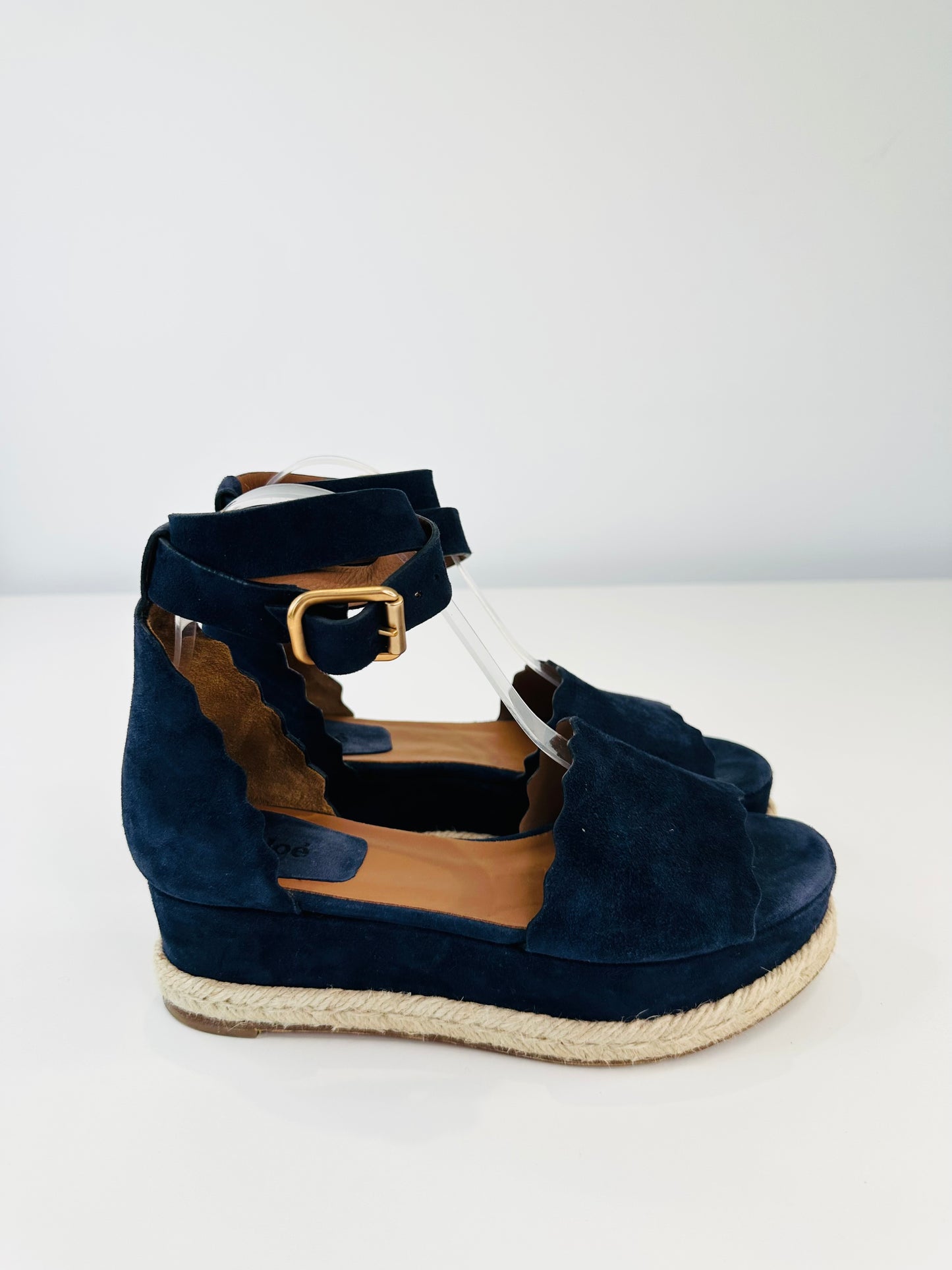 Suede Lauren Espadrille Sandals - Size 38