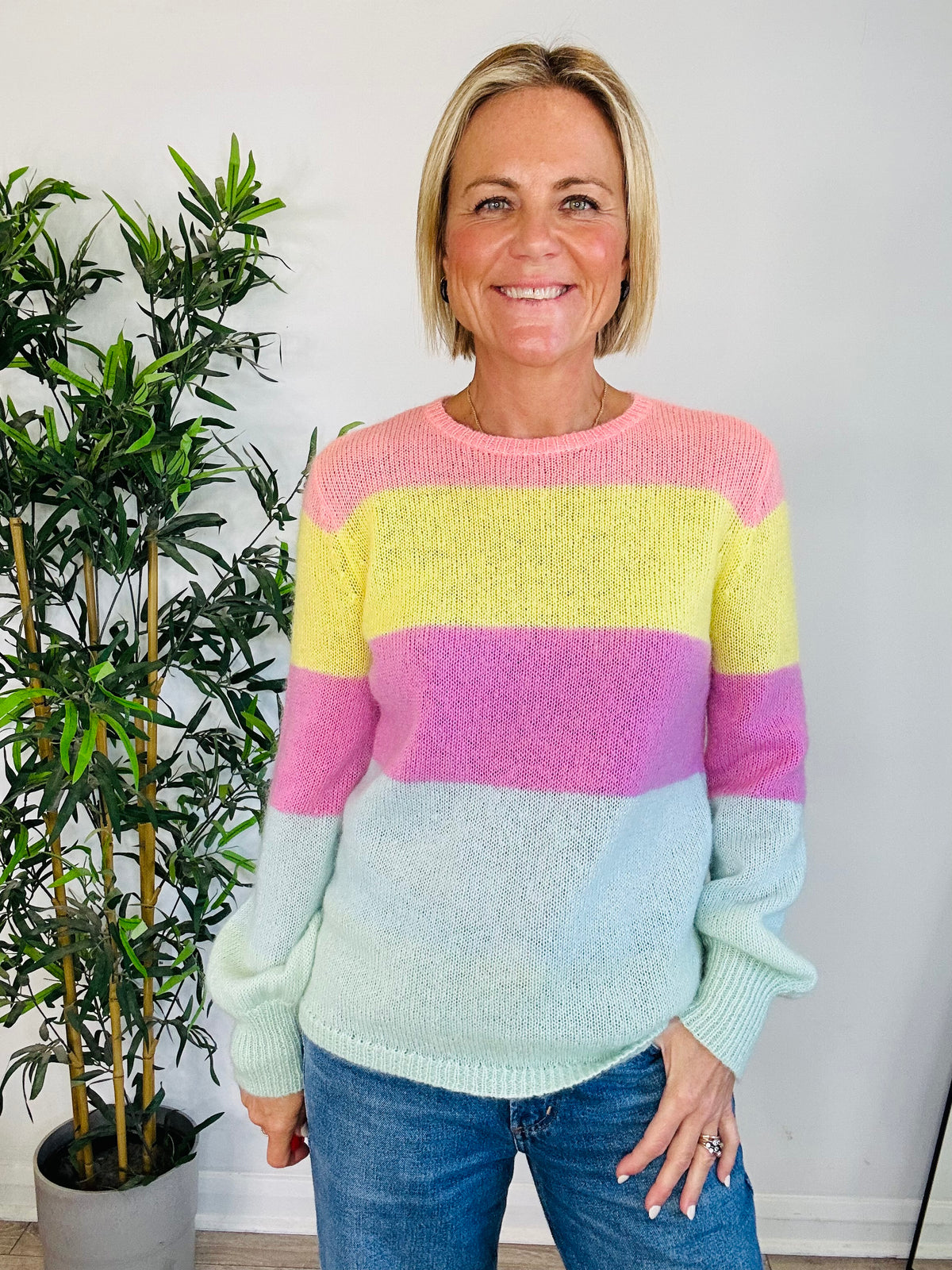Striped Mohair Jumper - Size XS