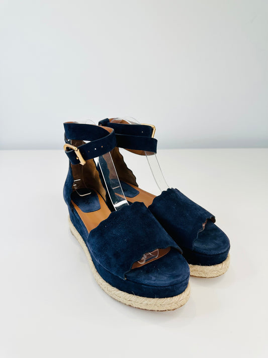 Suede Lauren Espadrille Sandals - Size 38