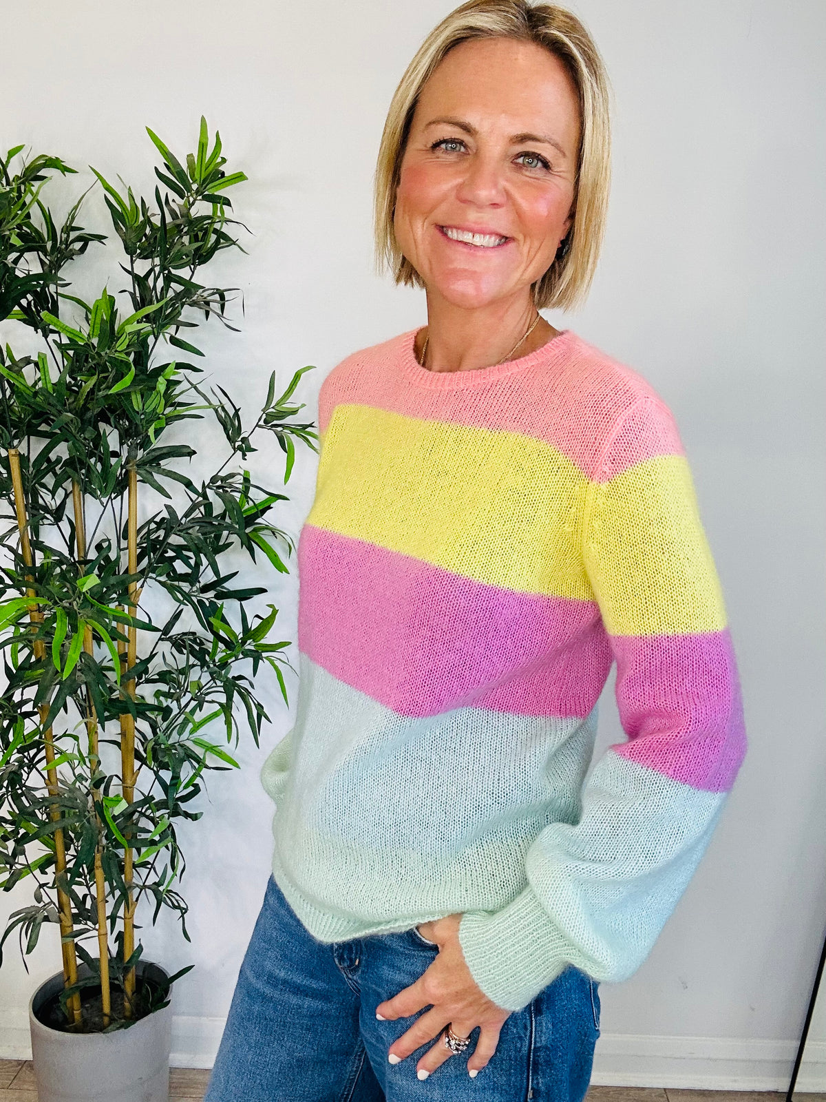 Striped Mohair Jumper - Size XS