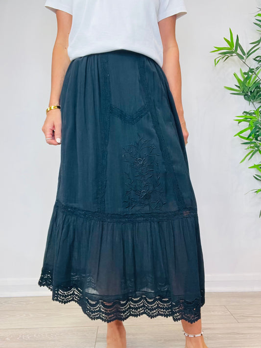 Embroidered Maxi Skirt - Size 36