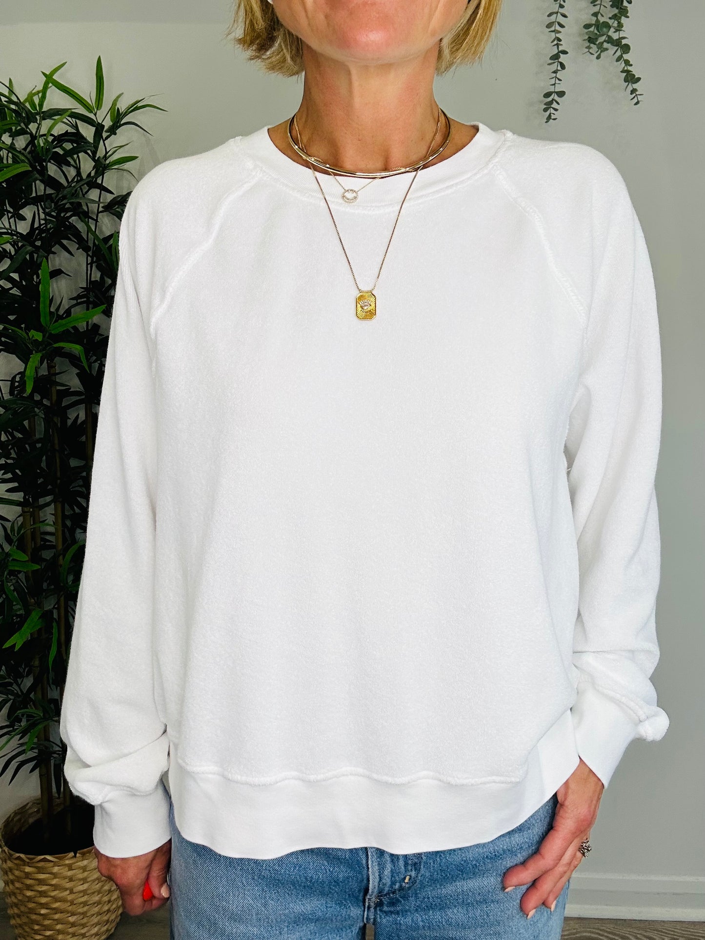 Towelling Hopper Sweatshirt - Size M