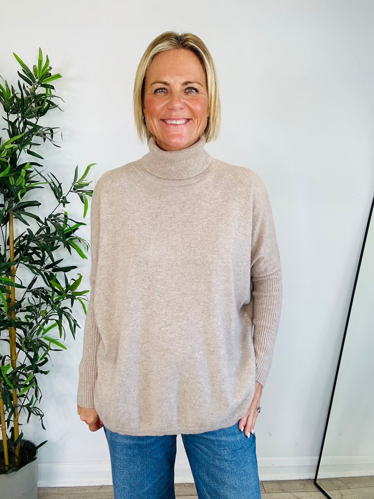 Cashmere Roll-Neck Jumper - Size S/M