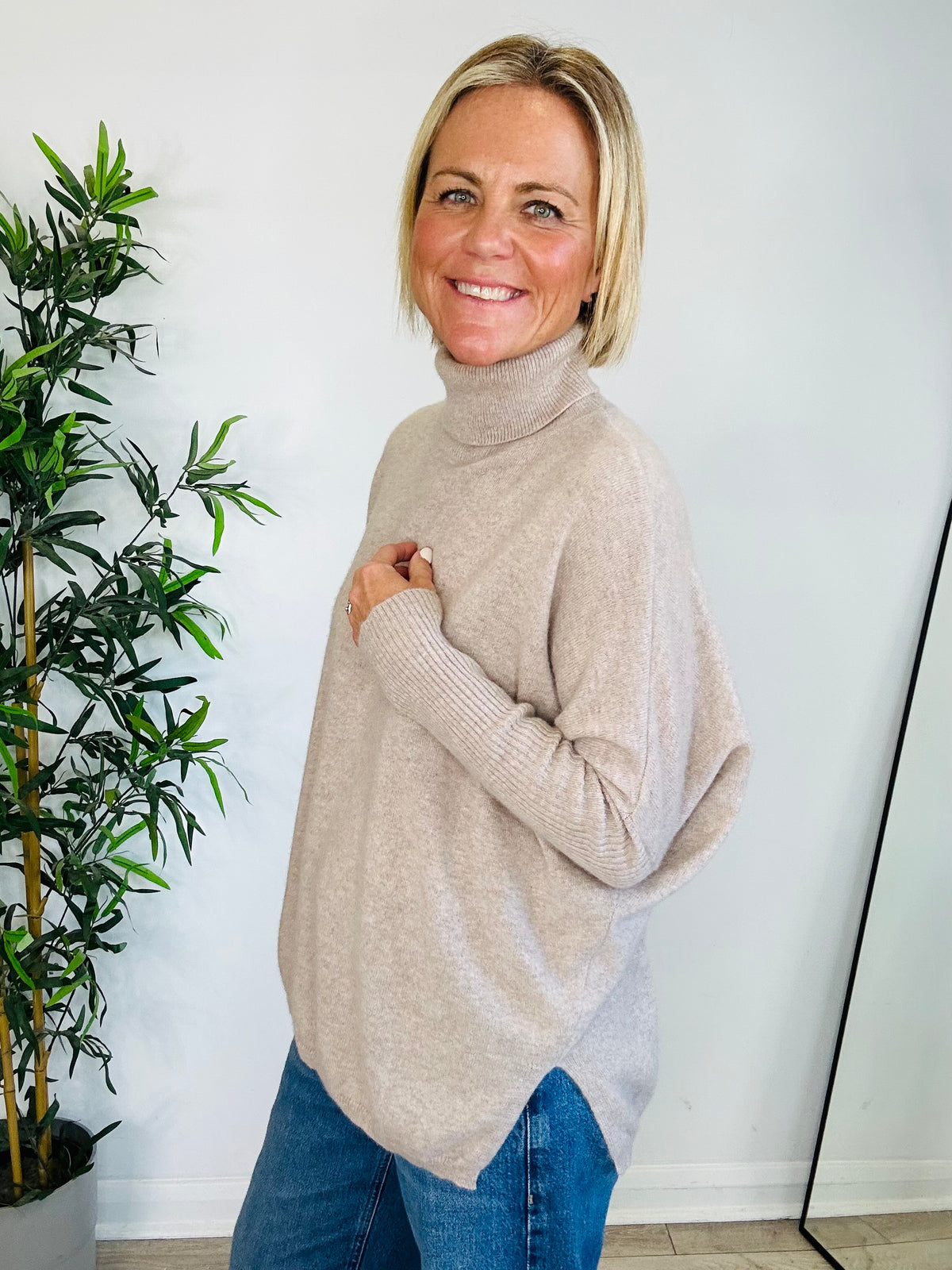 Cashmere Roll-Neck Jumper - Size S/M