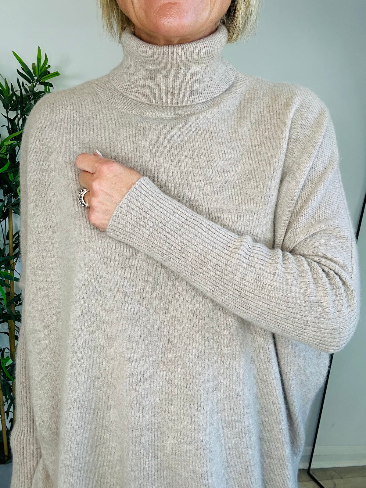 Cashmere Roll-Neck Jumper - Size S/M