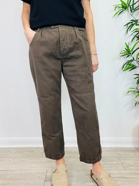 Tapered Cotton Trousers - Size 14