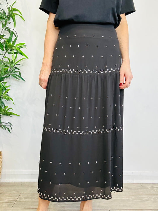 Eyelet Midi Skirt - Size M