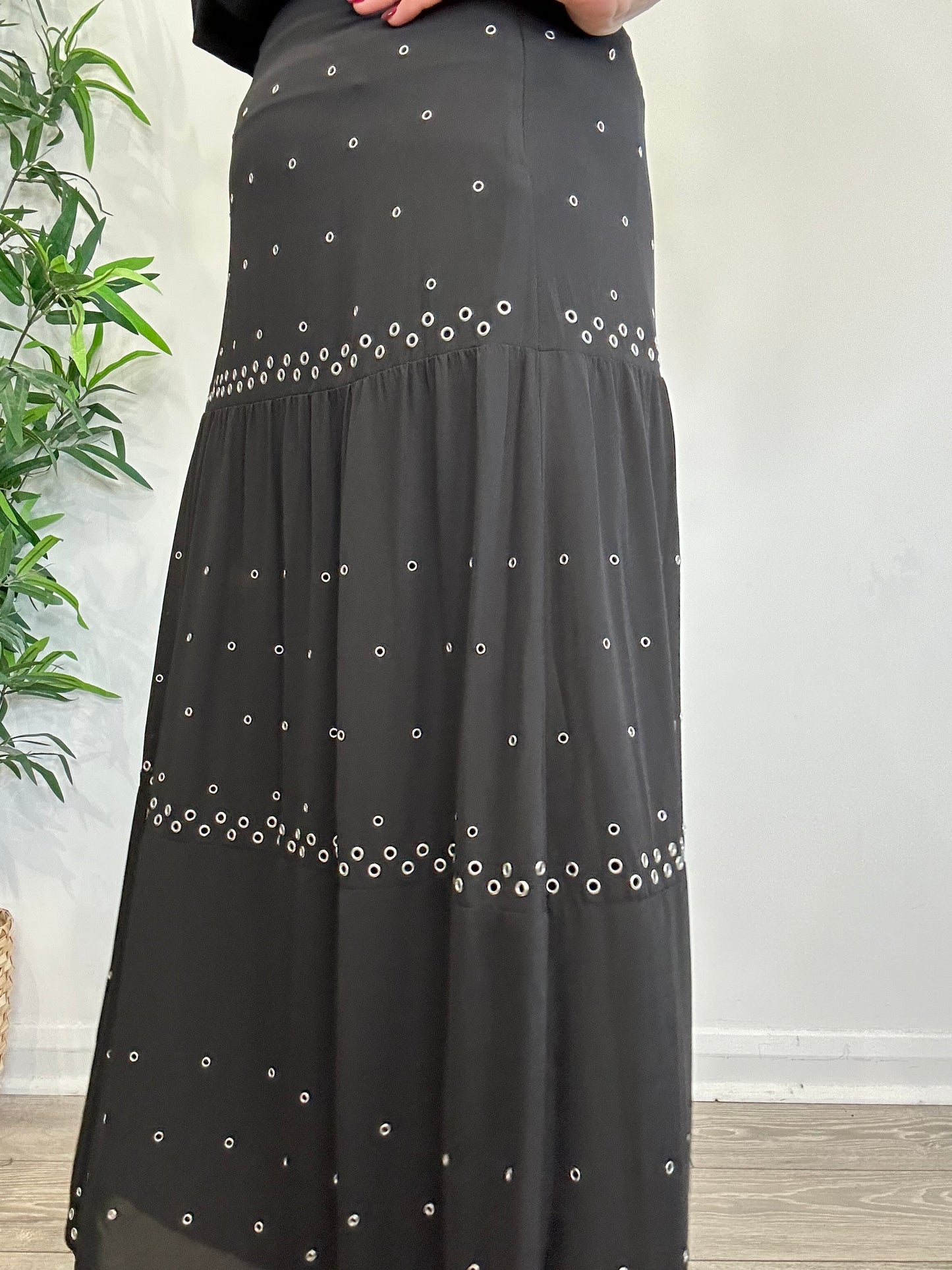 Eyelet Midi Skirt - Size M