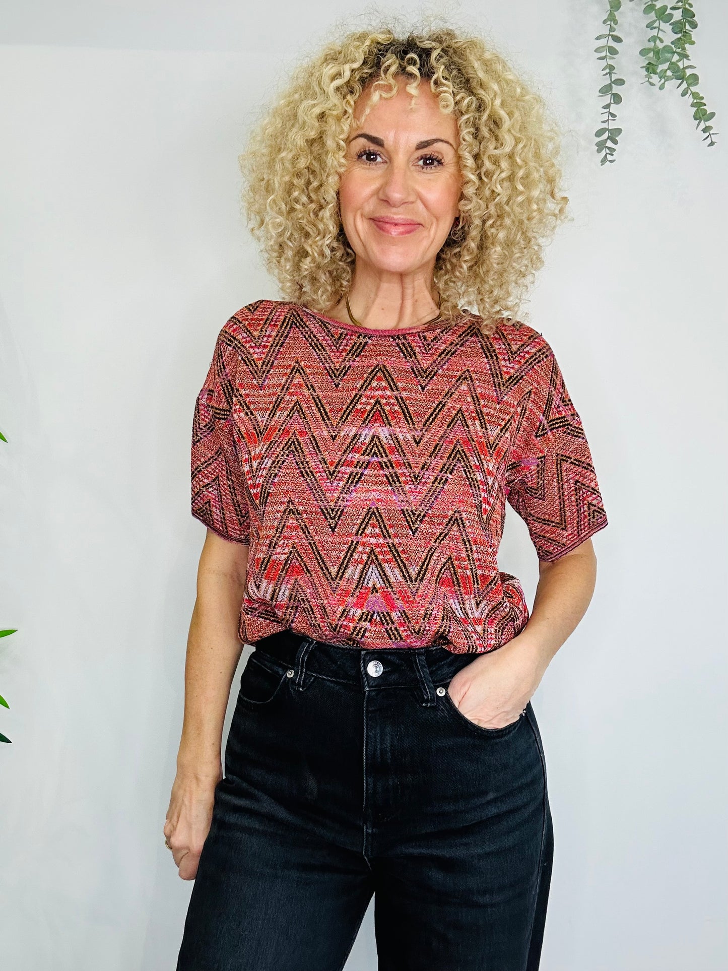 Metallic Knit Top - Size L