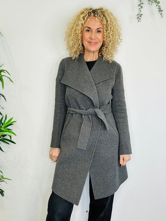 Belted Wool Coat - Size 36