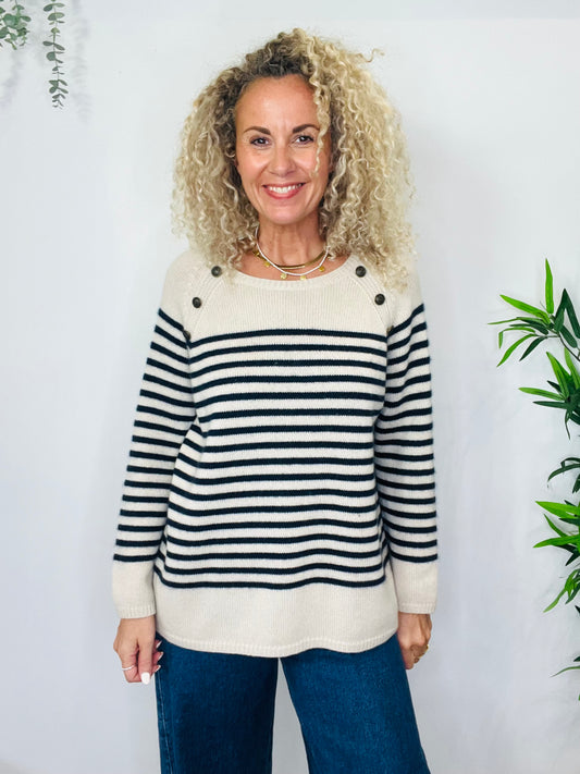 Striped Cashmere Jumper - Size M/L