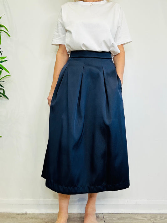 Navy Midi Skirt - Size 2