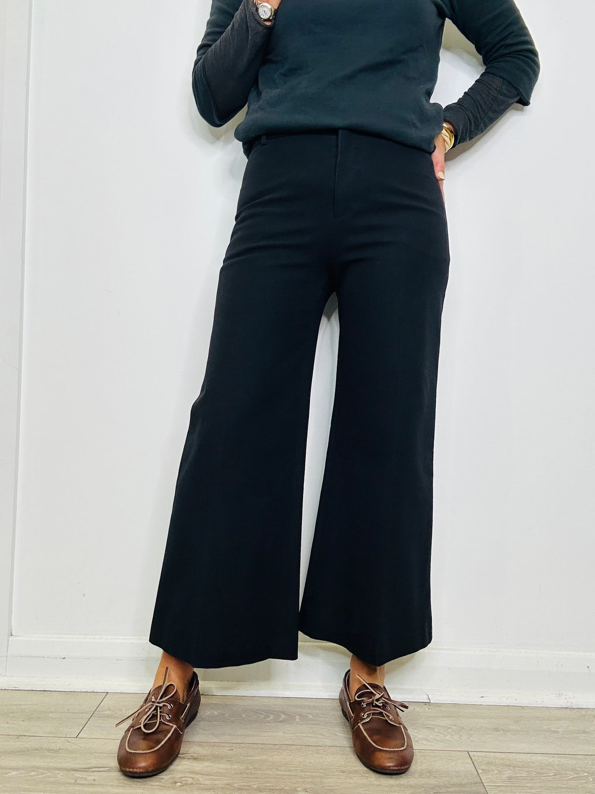 Le Crop Palazzo Trousers - Size 8