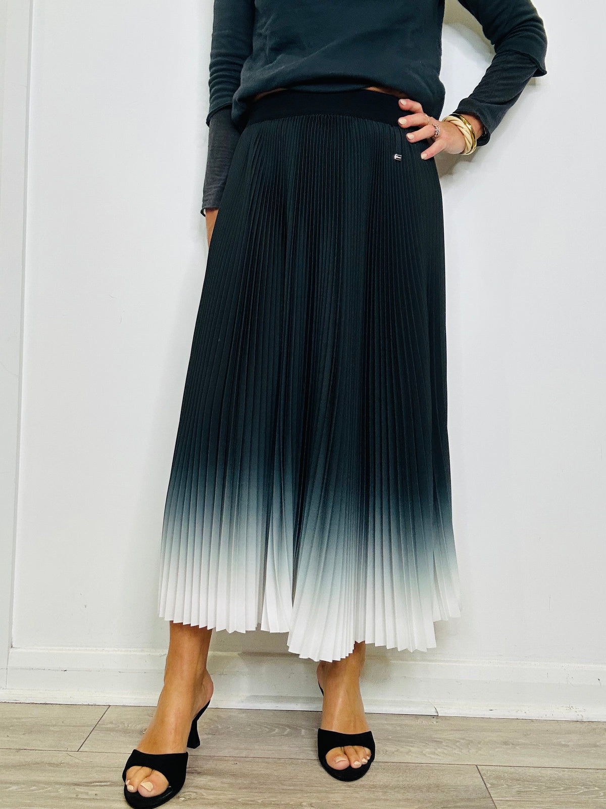 Pleated Ombre Skirt - Size S