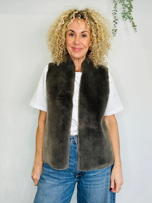 Faux Fur Gilet - Size S