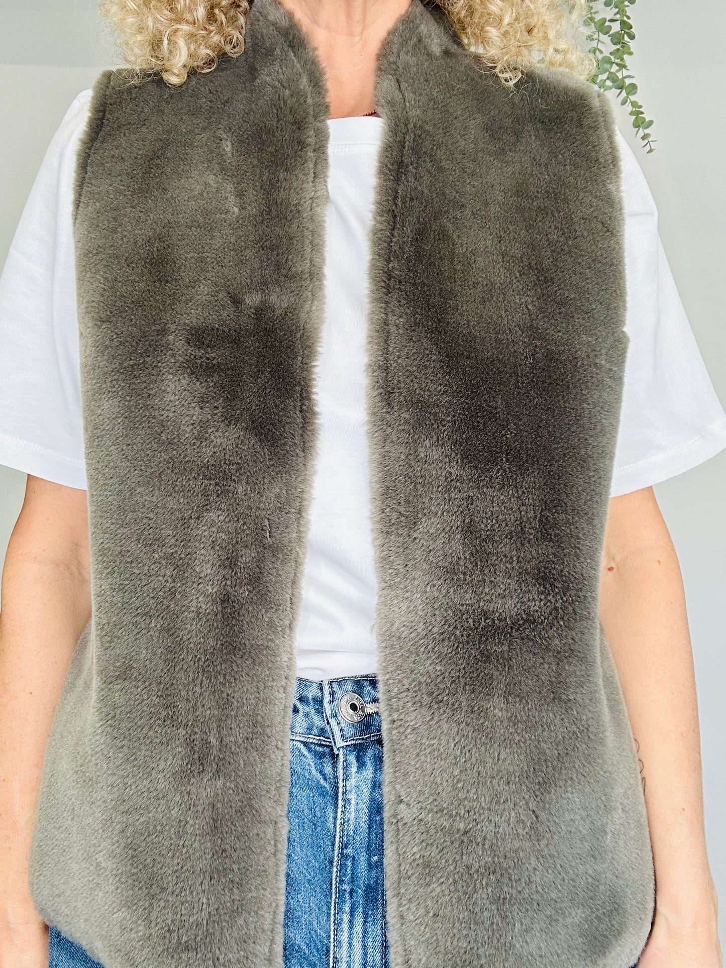 Faux Fur Gilet - Size S