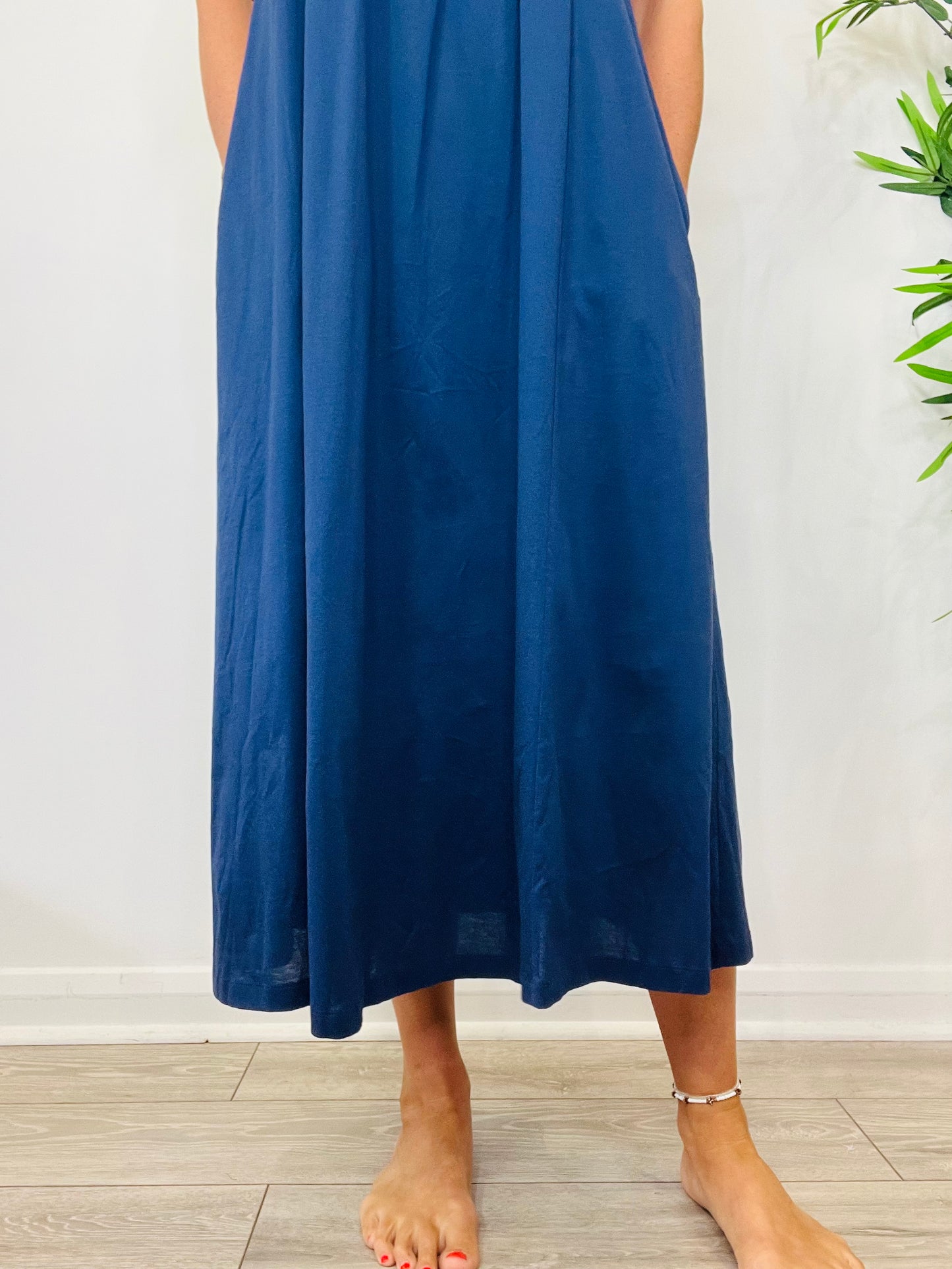 Shirred Cotton Dress - Size L