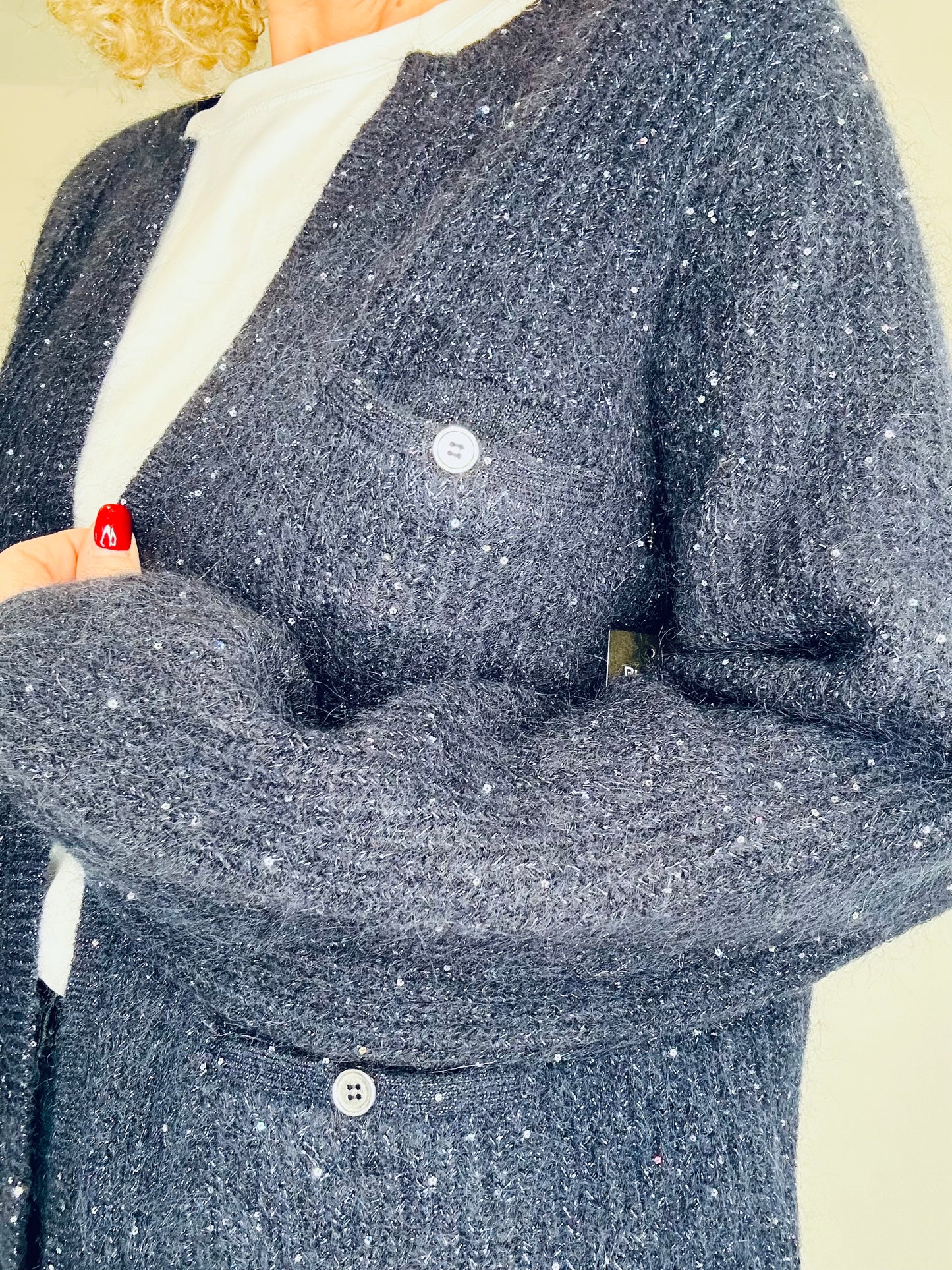 Sparkly Knitted Cardigan - Size M