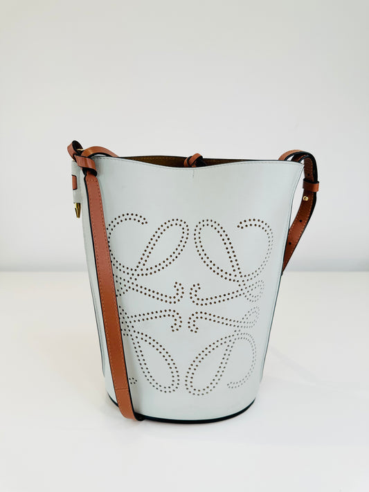 Gate Anagram Perforated Leather Bucket Bag