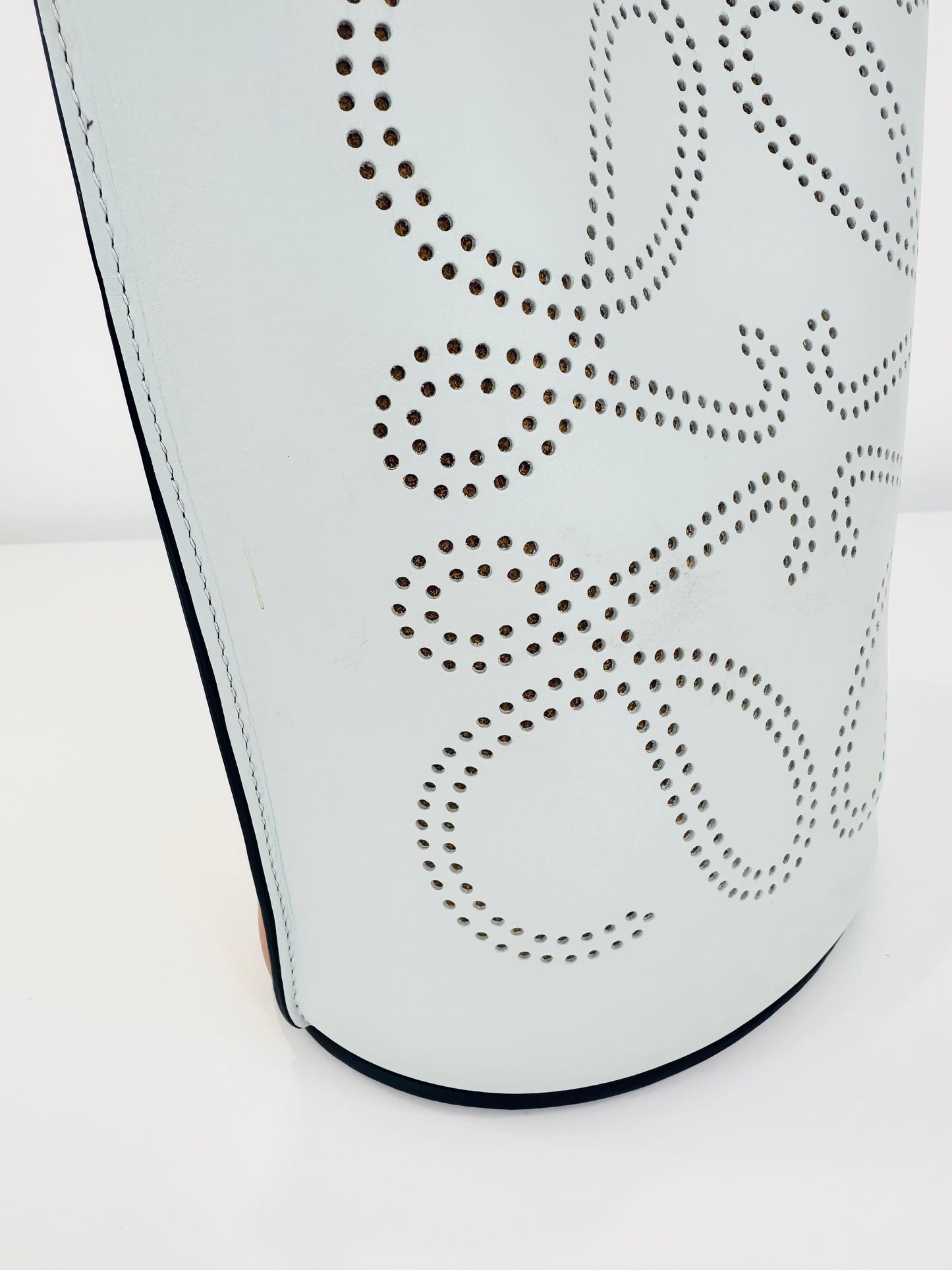 Gate Anagram Perforated Leather Bucket Bag